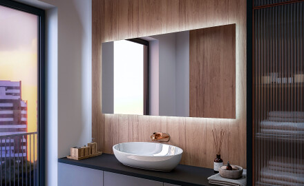 Miroir de salle de bains Ella rectangulaire de 36 po avec lumière DEL par  Sera, noir MR36LEDMBF
