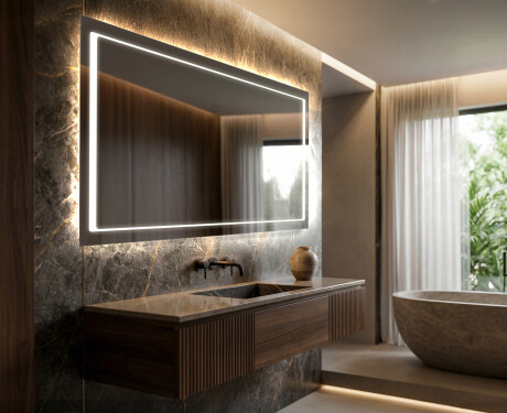 Miroir rectangulaire sur mesure – Illumination LED pour Salle de Bain L61