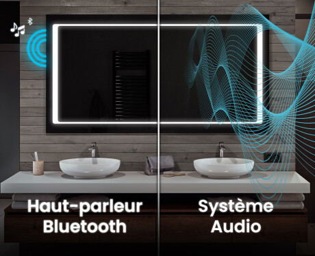 Miroir rectangulaire sur mesure – Illumination LED pour Salle de Bain L61 #5