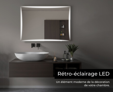 Rectangulaire Illumination LED Miroir Sur Mesure Eclairage Salle De Bain L77 #6