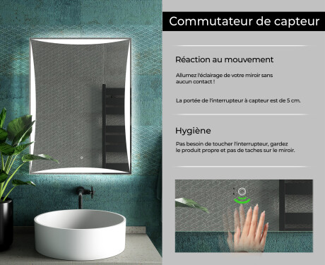 Miroir rectangulaire sur mesure – Illumination LED pour Salle de Bain L77 #7