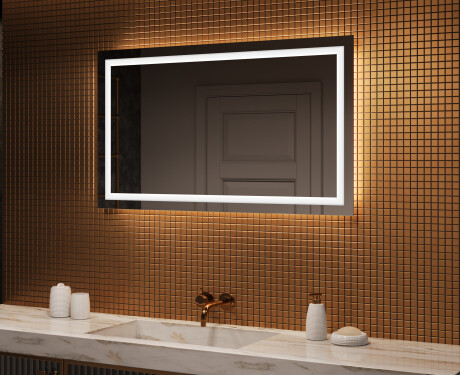 Miroir rectangulaire sur mesure – Illumination LED pour Salle de Bain 120x70cm avec lumière LED froide 7000K, lumière chaude 3000K ou lumière neutre 4500K