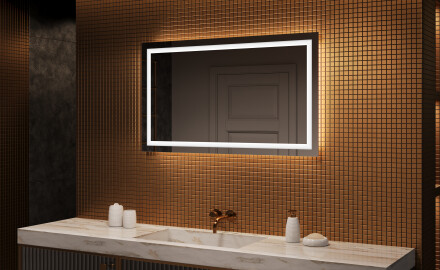 Miroir rectangulaire sur mesure – Illumination LED pour Salle de Bain 120x70cm avec lumière LED froide 7000K, lumière chaude 3000K ou lumière neutre 4500K