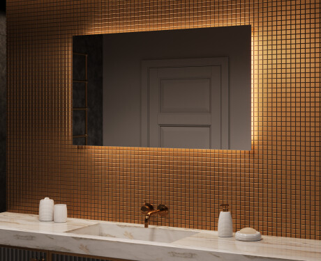 Miroir rectangulaire sur mesure – Illumination LED pour Salle de Bain 120x70cm avec lumière LED froide 7000K, lumière chaude 3000K ou lumière neutre 4500K
