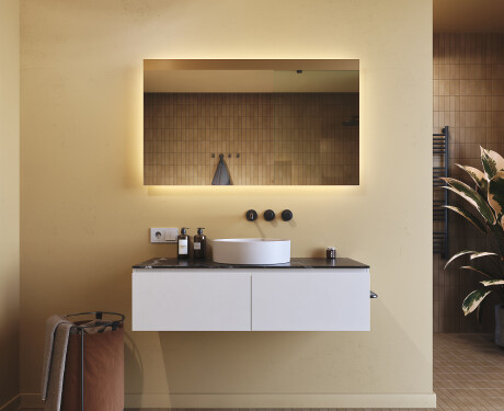 Miroir rectangulaire sur mesure – Illumination LED pour Salle de Bain 120x70cm avec lumière LED froide 7000K, lumière chaude 3000K ou lumière neutre 4500K #8