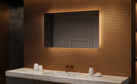 Miroir rectangulaire sur mesure – Illumination LED pour Salle de Bain 120x70cm avec lumière LED froide 7000K, lumière chaude 3000K ou lumière neutre 4500K