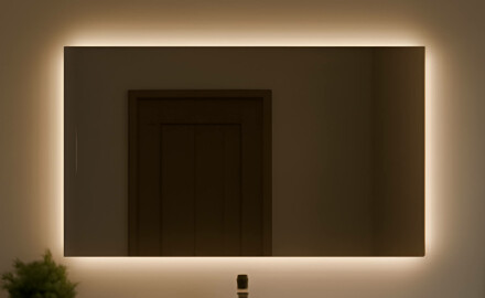 Miroir rectangulaire sur mesure – Illumination LED pour Salle de Bain 120x70cm avec lumière LED froide 7000K, lumière chaude 3000K ou lumière neutre 4500K