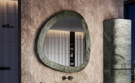 Miroir irrégulier avec un cadre en pierre naturelle L296