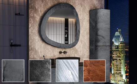 Miroir irrégulier avec un cadre en pierre naturelle L296