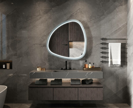 Miroir LED irrégulier avec cadre en MDF laqué brillant L308 #2
