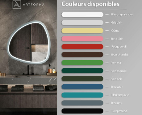 Miroir LED irrégulier avec cadre en MDF laqué brillant L308 #3