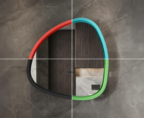Miroir LED irrégulier avec cadre en MDF laqué brillant L308 #6