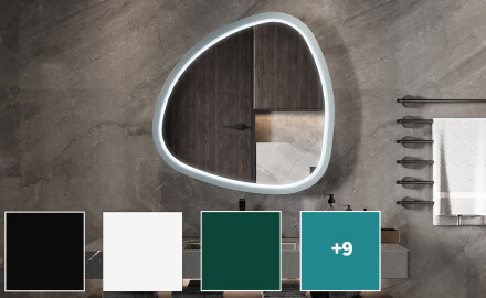Miroir LED irrégulier avec cadre en MDF laqué brillant L308