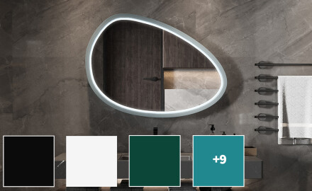 Miroir LED asymétrique avec cadre en MDF laqué L310