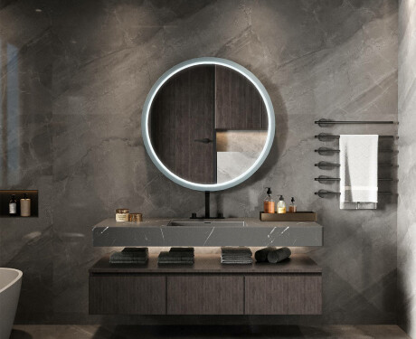 Miroir LED rond dans un cadre en MDF laqué L306 #2