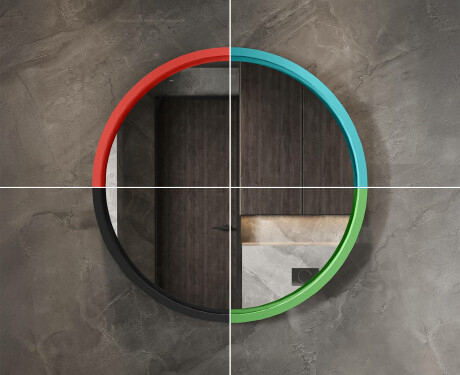 Miroir LED rond dans un cadre en MDF laqué L306 #7