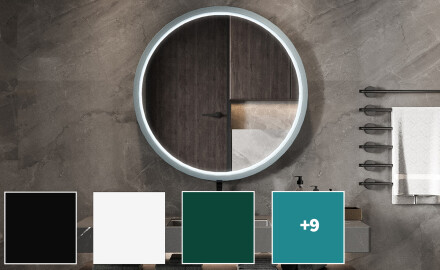 Miroir LED rond dans un cadre en MDF laqué L306