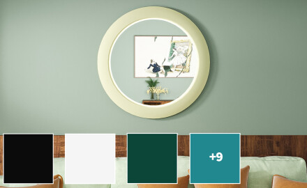 Miroir LED en MDF dans un cadre rond laqué L306