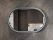 Miroir LED en forme de stade avec cadre en MDF laqué L307 #7