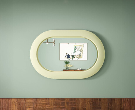 Miroir LED moderne en forme de stade avec cadre en MDF L307 #7