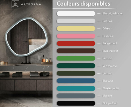 Miroir LED en forme de losange avec cadre en MDF laqué L309 #3