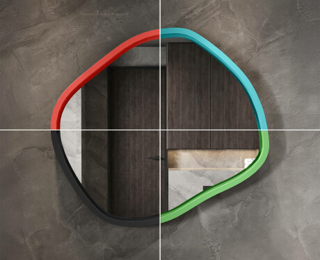 Miroir LED en forme de losange avec cadre en MDF laqué L309 #6