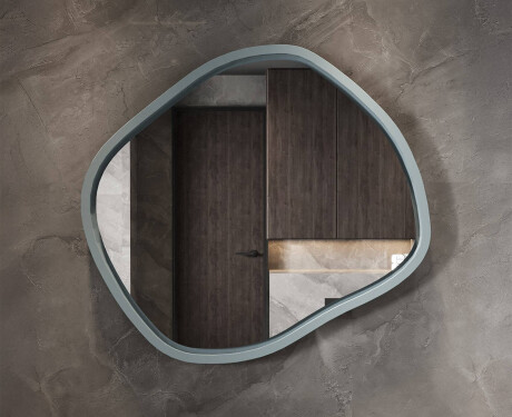 Miroir LED en forme de losange avec cadre en MDF laqué L309 #7