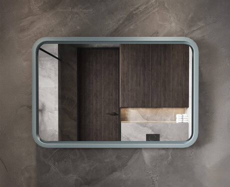 Miroir LED arrondi avec cadre en MDF laqué L305 #8