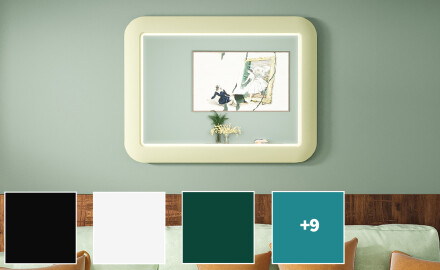 Miroir LED arrondi dans un cadre MDF brillant L305