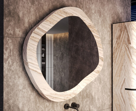 Miroir de salle de bain sur mesure avec cadre en pierre L297 #4