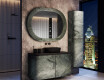 Miroir de salle de bain avec un revêtement en pierre stratifiée L295