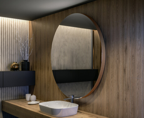 Miroir mural avec cadre rond L203