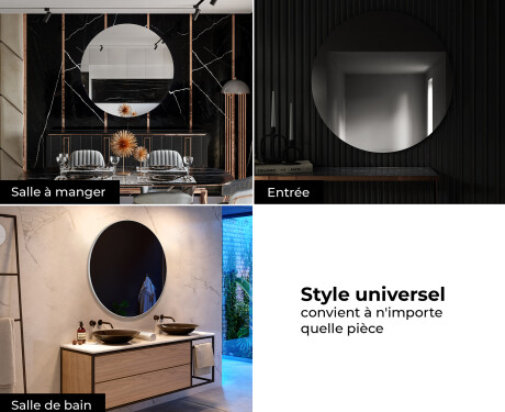 Miroir mural avec cadre rond L203 #7