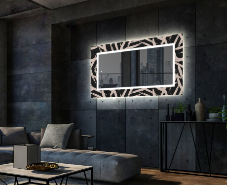 Miroir Décoratif Avec Rétroéclairage LED Pour Le Salon - Lines #2