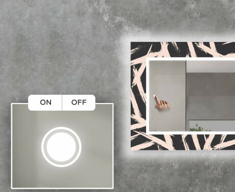 Miroir Décoratif Avec Rétroéclairage LED Pour Le Salon - Lines #4