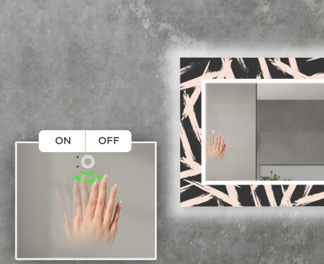 Miroir Décoratif Avec Rétroéclairage LED Pour Le Salon - Lines #5