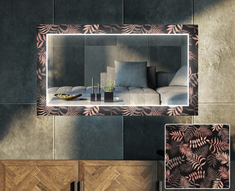 Miroir Décoratif Avec Rétroéclairage LED Pour Le Salon - Jungle #1