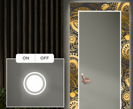 Miroir Décoratif Avec Éclairage LED Pour L'entrée - Ancient Pattern #4