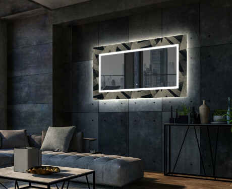 Miroir Décoratif Avec Rétroéclairage LED Pour Le Salon - Dottet Triangles #2