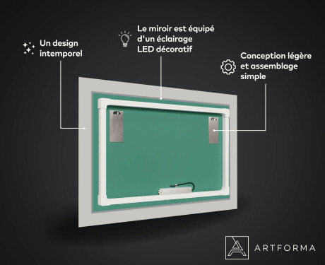 Miroir Décoratif Avec Rétroéclairage LED Pour Le Salon - Dottet Triangles #3