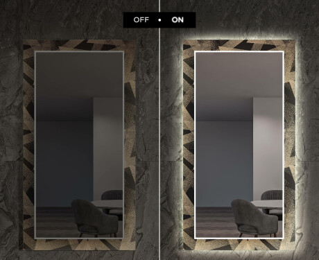 Miroir Décoratif Avec Rétroéclairage LED Pour Le Salon - Dottet Triangles #7