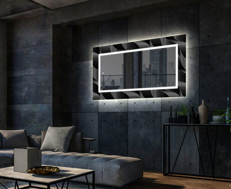 Miroir Décoratif Avec Rétroéclairage LED Pour Le Salon - Dark Wave #2