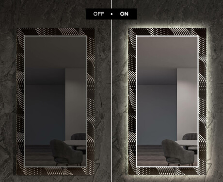 Miroir Décoratif Avec Rétroéclairage LED Pour Le Salon - Dark Wave #7