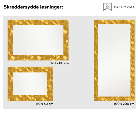 Miroir Décoratif Avec Éclairage LED Pour L'entrée - Gold Triangles #6