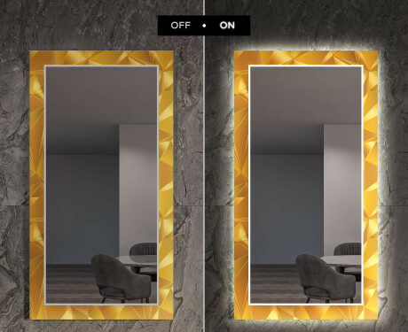 Miroir Décoratif Avec Éclairage LED Pour L'entrée - Gold Triangles #7