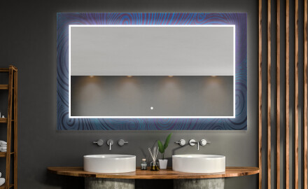 Miroir Décoratif Rétroéclairé Pour La Salle De Bains - Blue Drawing