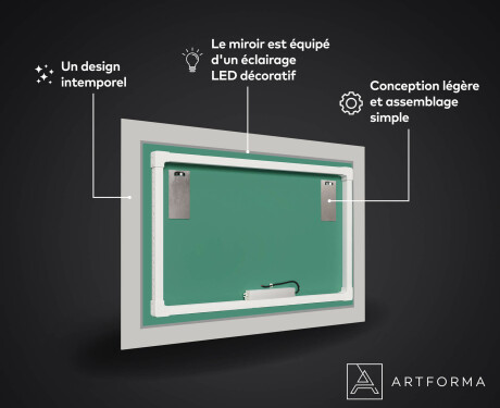 Miroir Décoratif Rétroéclairé Pour La Salle De Bains - Elegant #3
