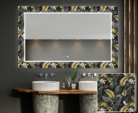 Miroir Décoratif Rétroéclairé Pour La Salle De Bains - Goldy Palm #1