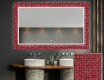 Miroir Décoratif Rétroéclairé Pour La Salle De Bains - Red Mosaic #1