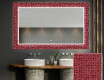 Miroir Décoratif Rétroéclairé Pour La Salle De Bains - Red Mosaic